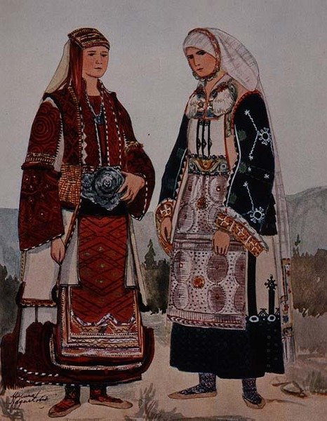 esboço do traje macedónio de Nikola Arsenovic