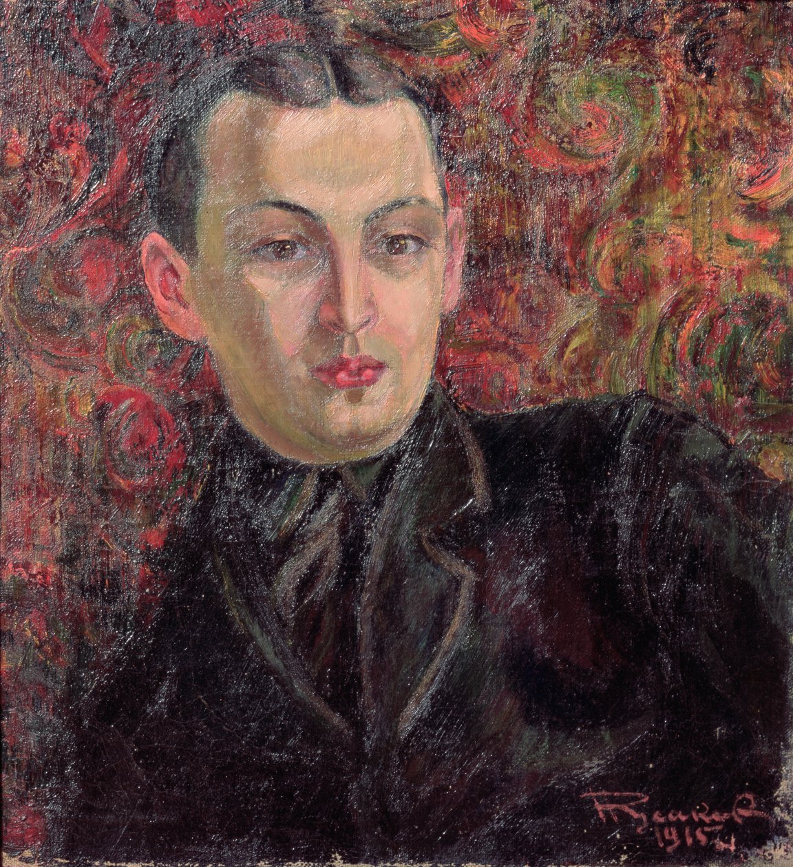 Retrato do artista Alexander Rodchenko (1891-1956) 1915 de Nikolai Afanasyevich Russakov