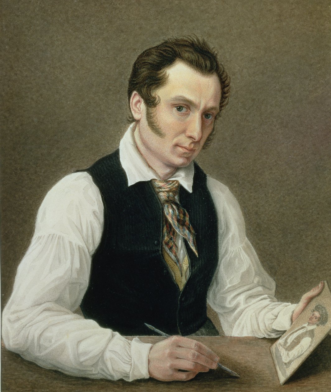 Auto-retrato em Peter Prison, 1836 de Nikolai Alexandrovich Bestuzhev
