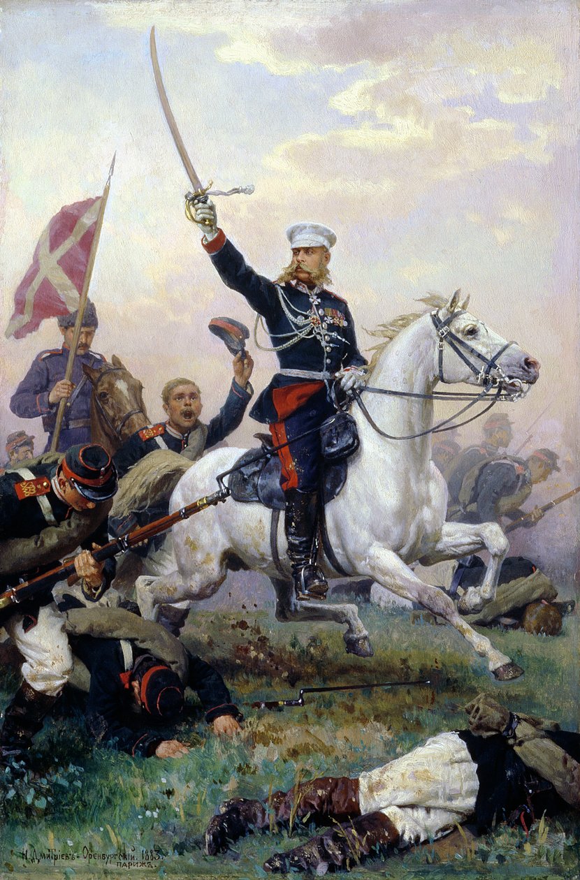 General MD Skobelev (1843-82) na guerra russo-turca, 1883 de Nikolai Dmitrievich Dmitriev Orenburgsky