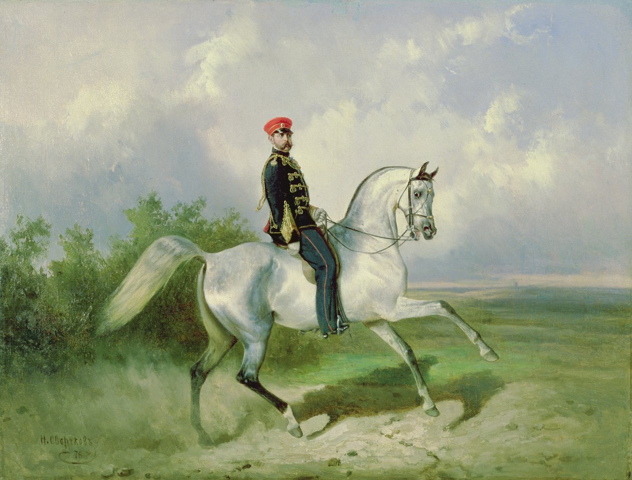 Retrato do Imperador Alexandre II (1818-1881) 1876 de Nikolai Egorevich Sverchkov