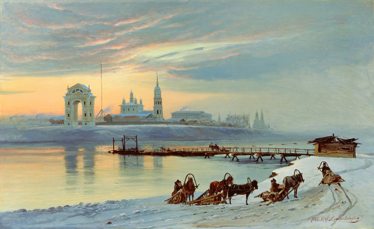O aterro de Angara em Irkutsk, 1886 de Nikolai Florianovich Dobrovolsky