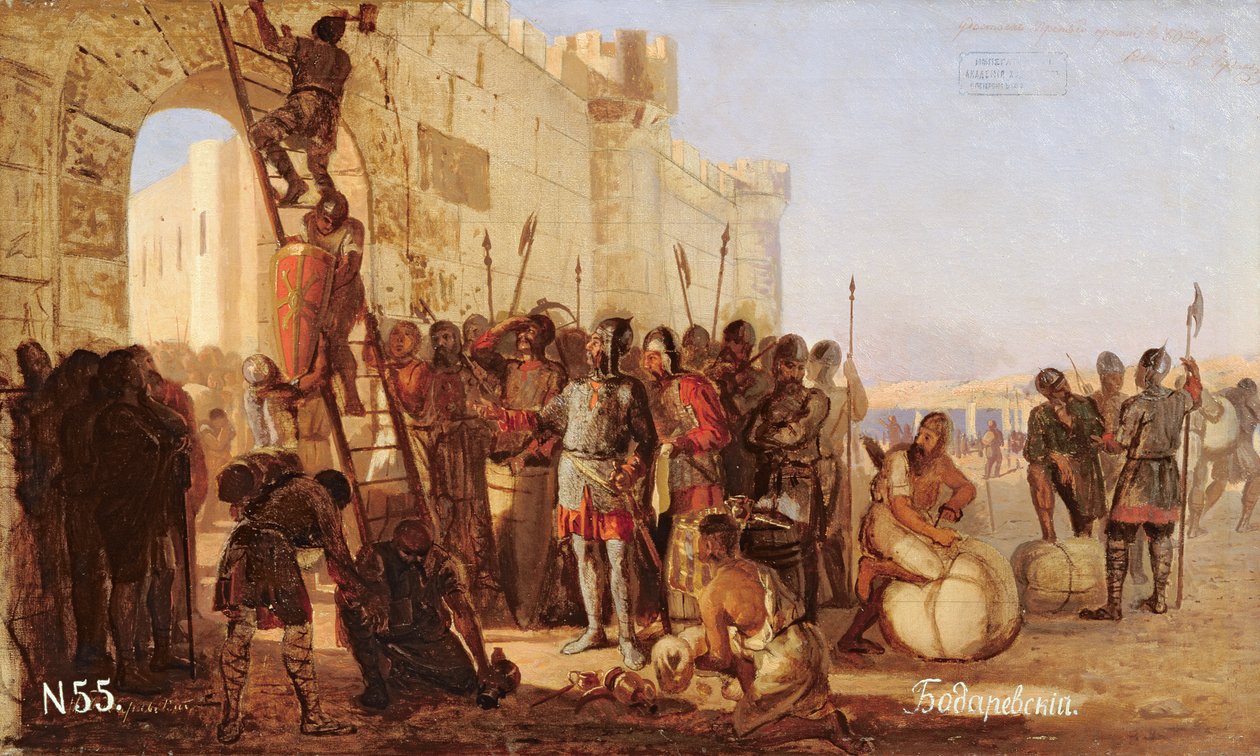 Grão-Duque Oleg Pregando um Escudo aos Portões de Tsargrad de Nikolai K. Bodarevski