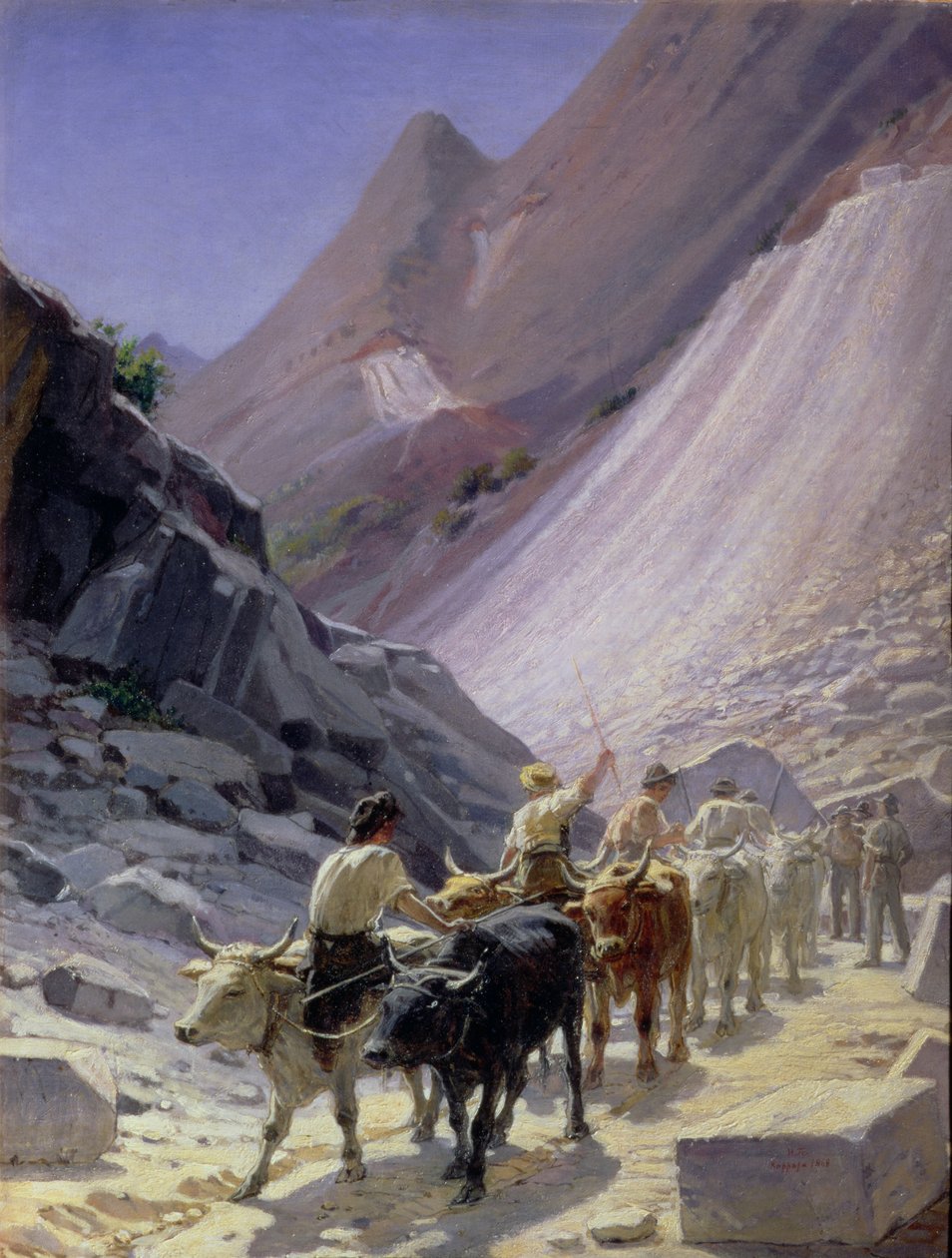 Transporte de mármore em Carrara, 1868 de Nikolai Nikolaevich Ge