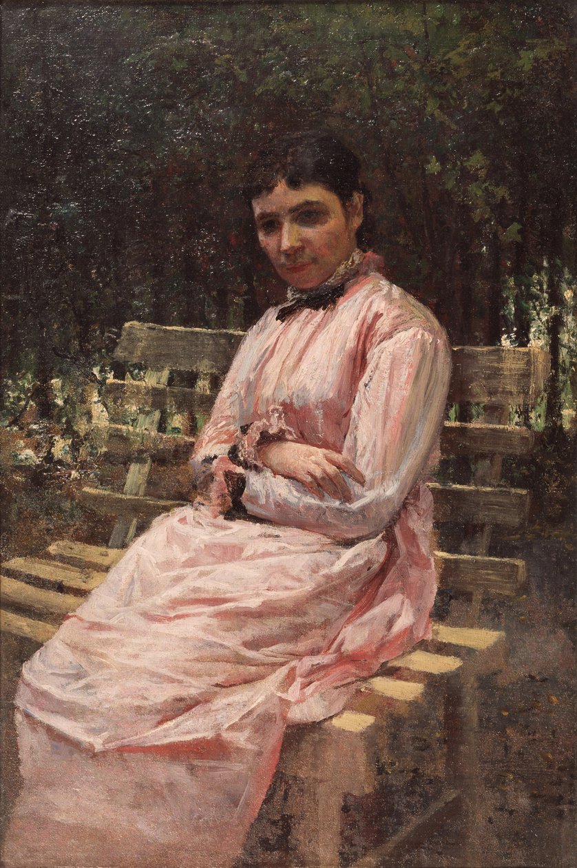 Em um parque. Retrato da esposa do artista de Nikolai Aleksandrovich Yaroshenko