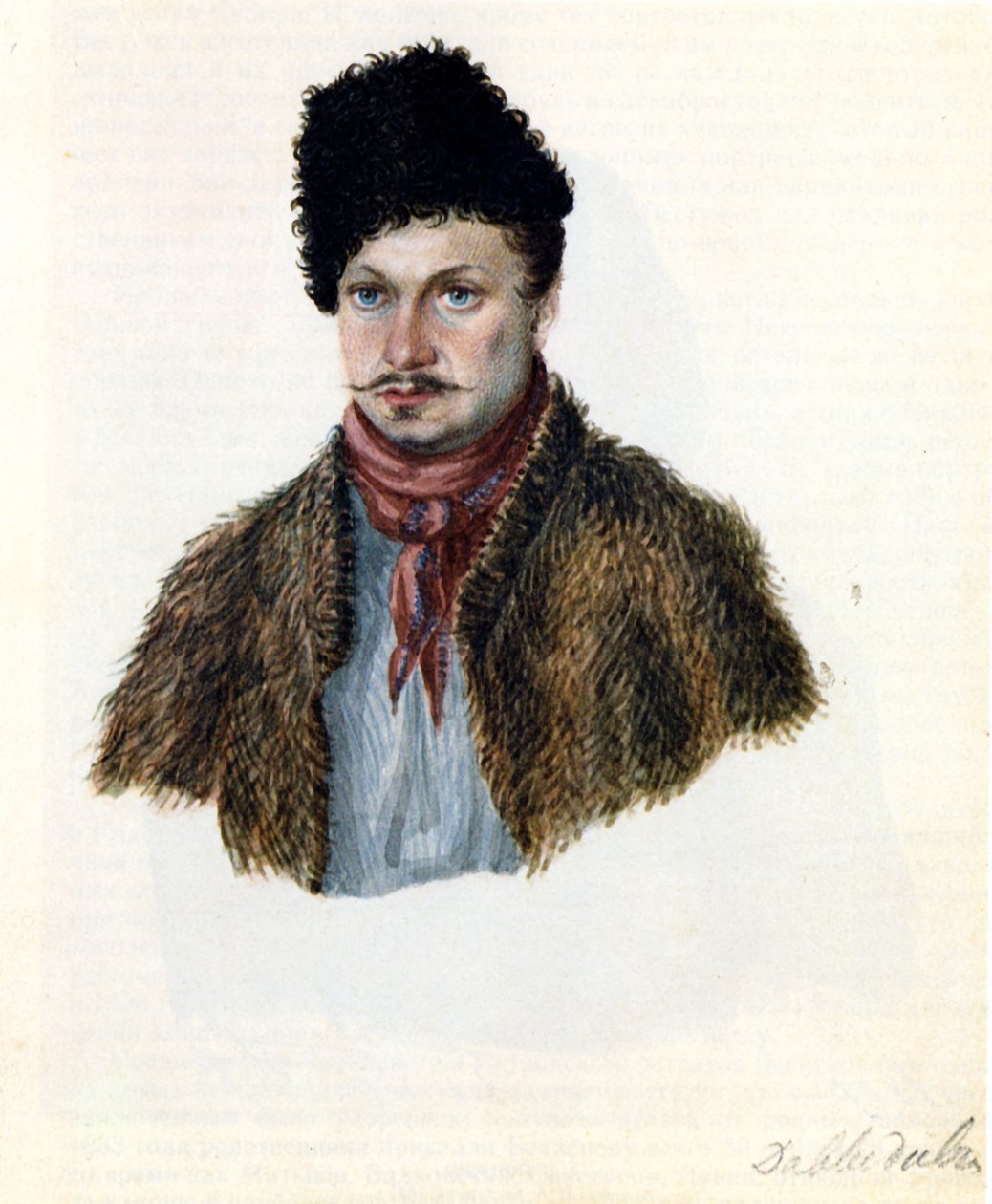 Retrato de Dezembrist Vasily Davydov 1793-1855, 1839 de Nikolai Alexandrovich Bestuzhev