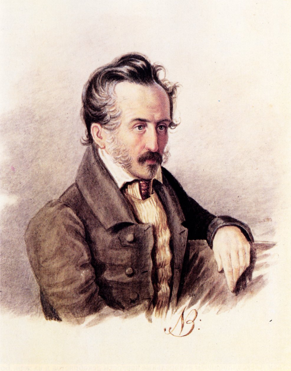 Retrato do conde dezembrista Sergey Volkonsky 1788-1865, década de 1840 de Nikolai Alexandrovich Bestuzhev