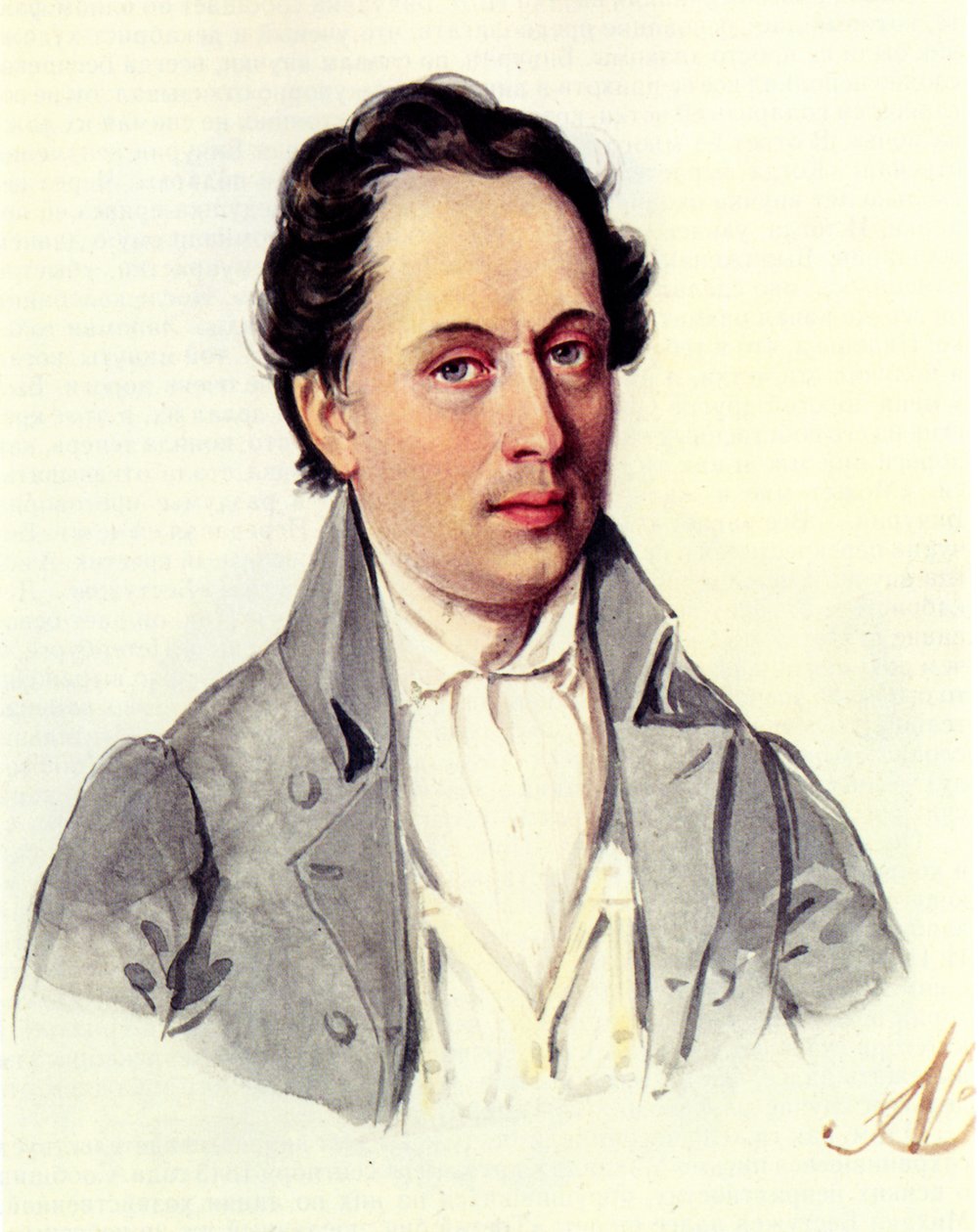 Retrato de Leopold Niemirowski 1810-1883, 1843 de Nikolai Alexandrovich Bestuzhev