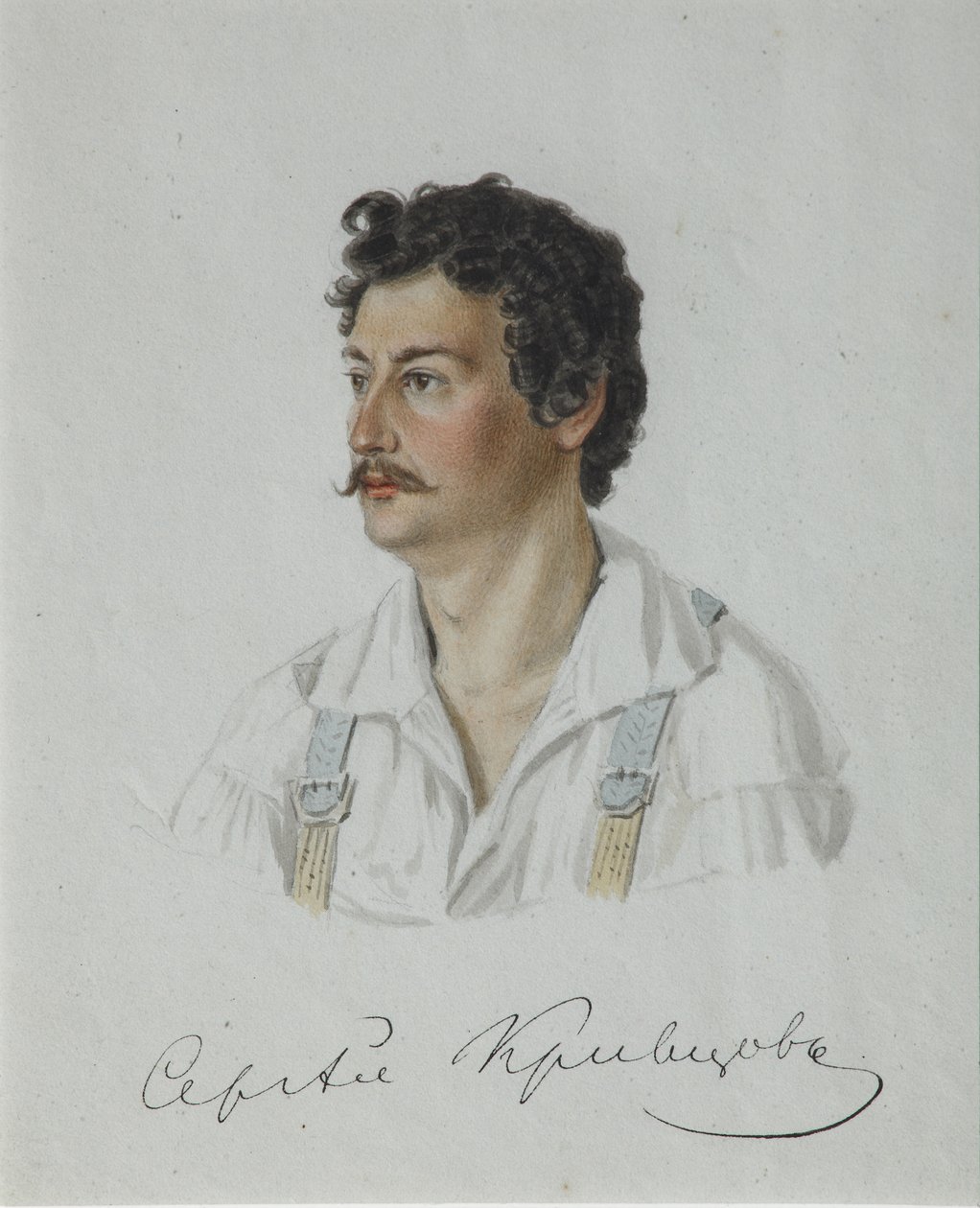 Retrato do dezembrista Sergey Krivtsov 1802-1864, 1828 de Nikolai Alexandrovich Bestuzhev