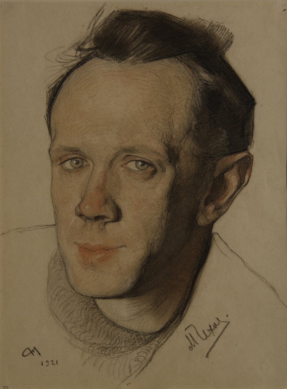 Retrato de Mikhail Aleksandrovich Chekhov 1891-1955, 1921 de Nikolai Andreevich Andreev