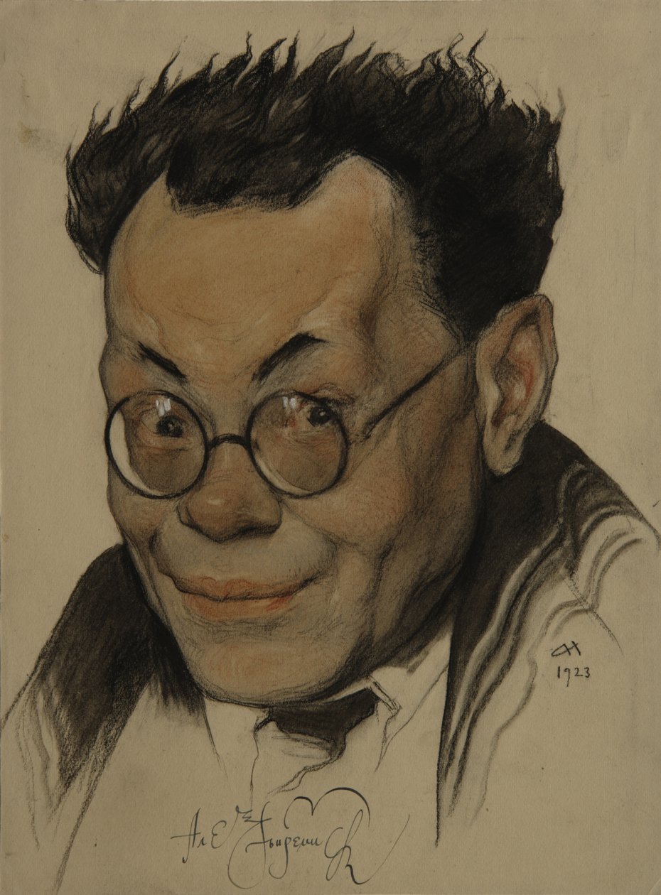 Retrato do autor Alexei M. Remizov 1877-1957, 1923 de Nikolai Andreevich Andreev