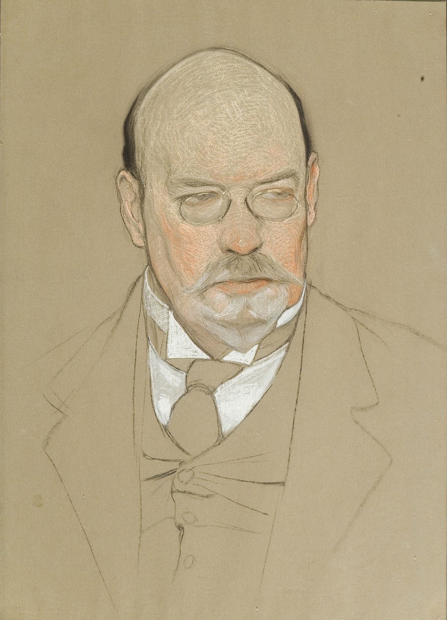 Retrato do pintor Ilya Ostroukhov 1858-1929, 1923 de Nikolai Andreevich Andreev