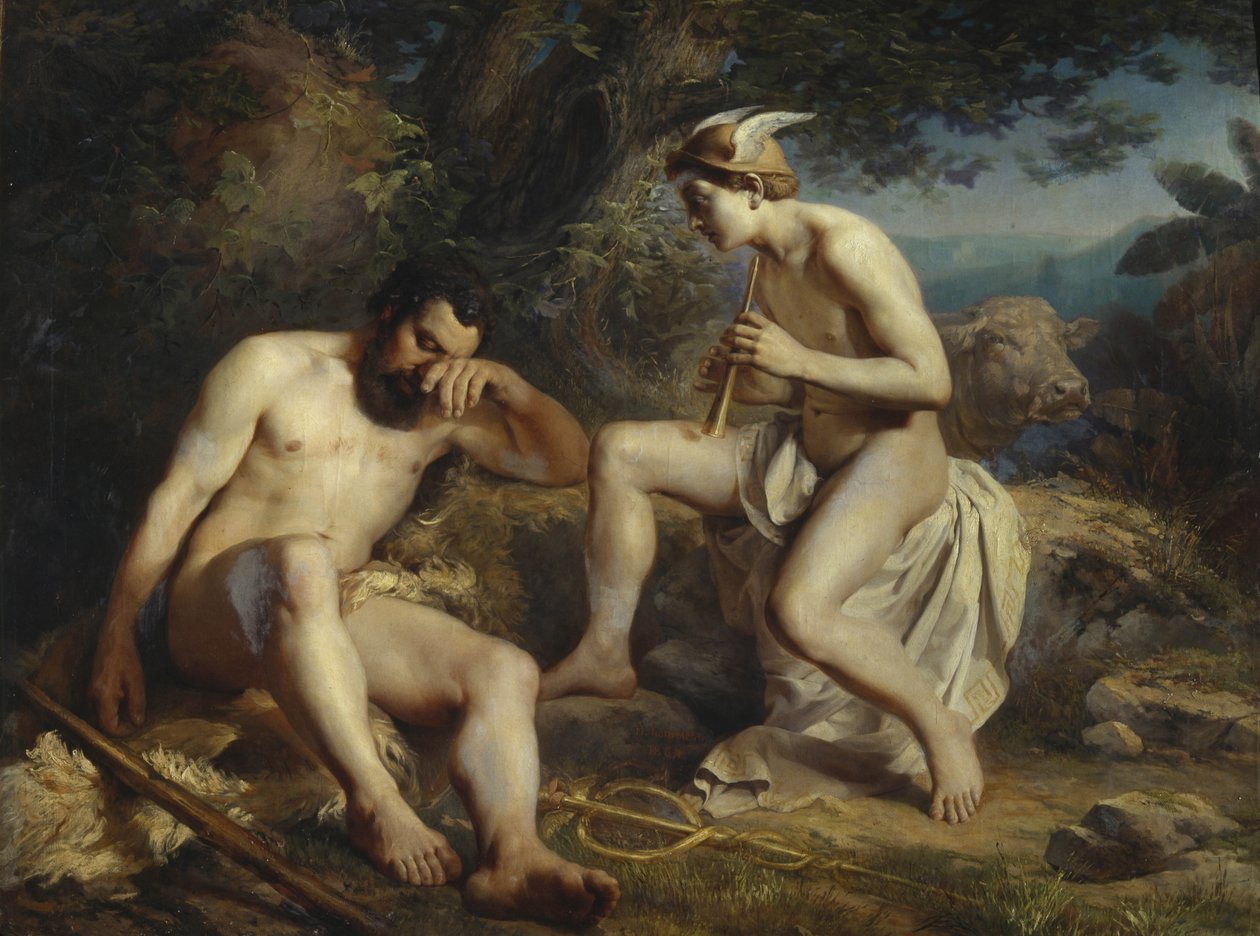 Mercury Lulling Argus para dormir, 1864 de Nikolai Andreyevich Koshelev