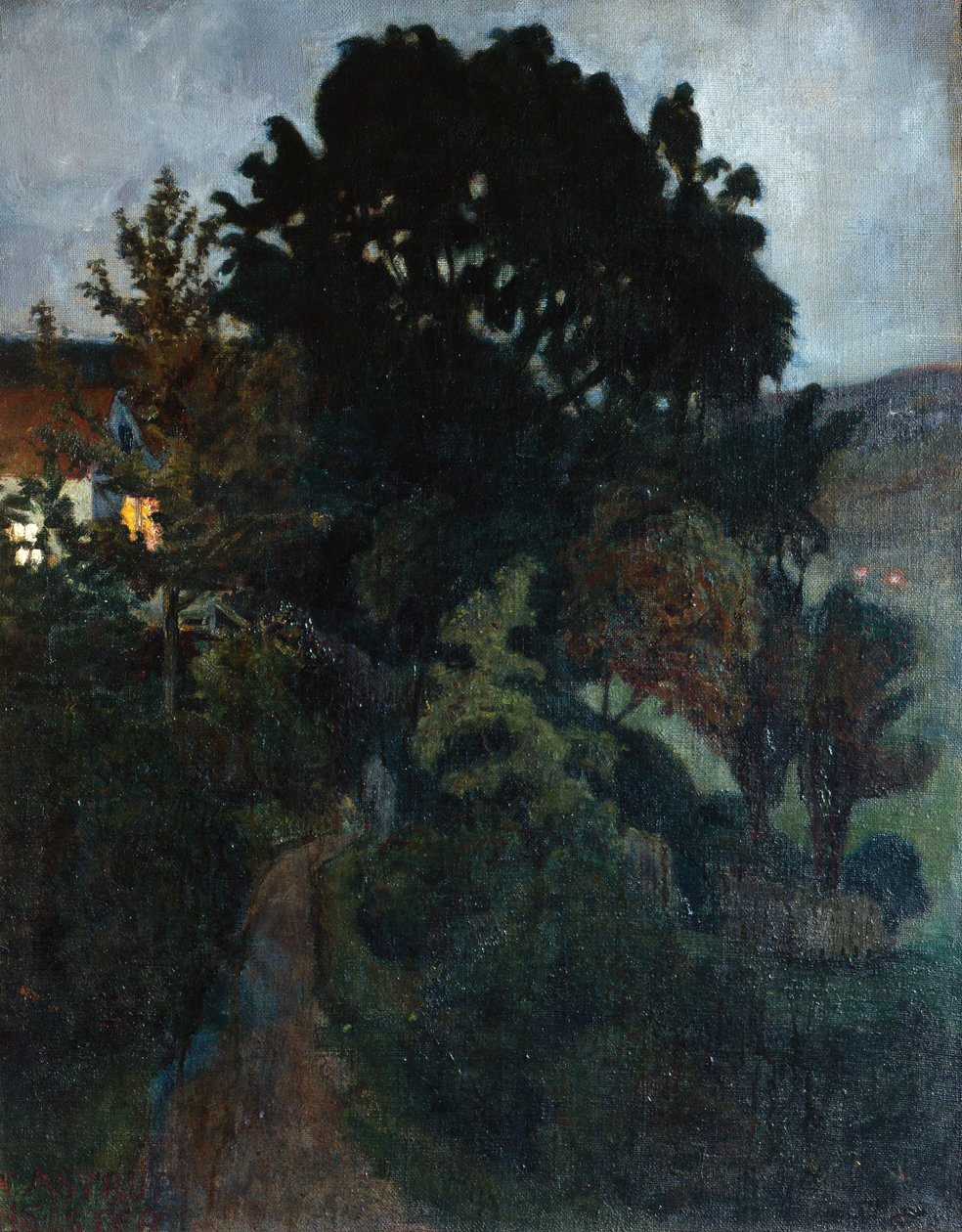 Crepúsculo de outono no jardim de Nikolai Astrup