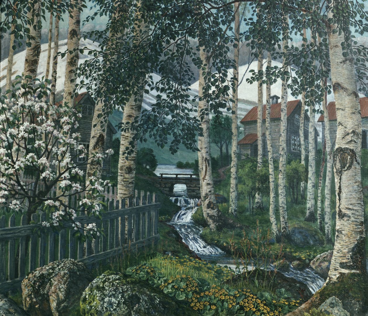 Bétulas (óleo sobre tela) de Nikolai Astrup