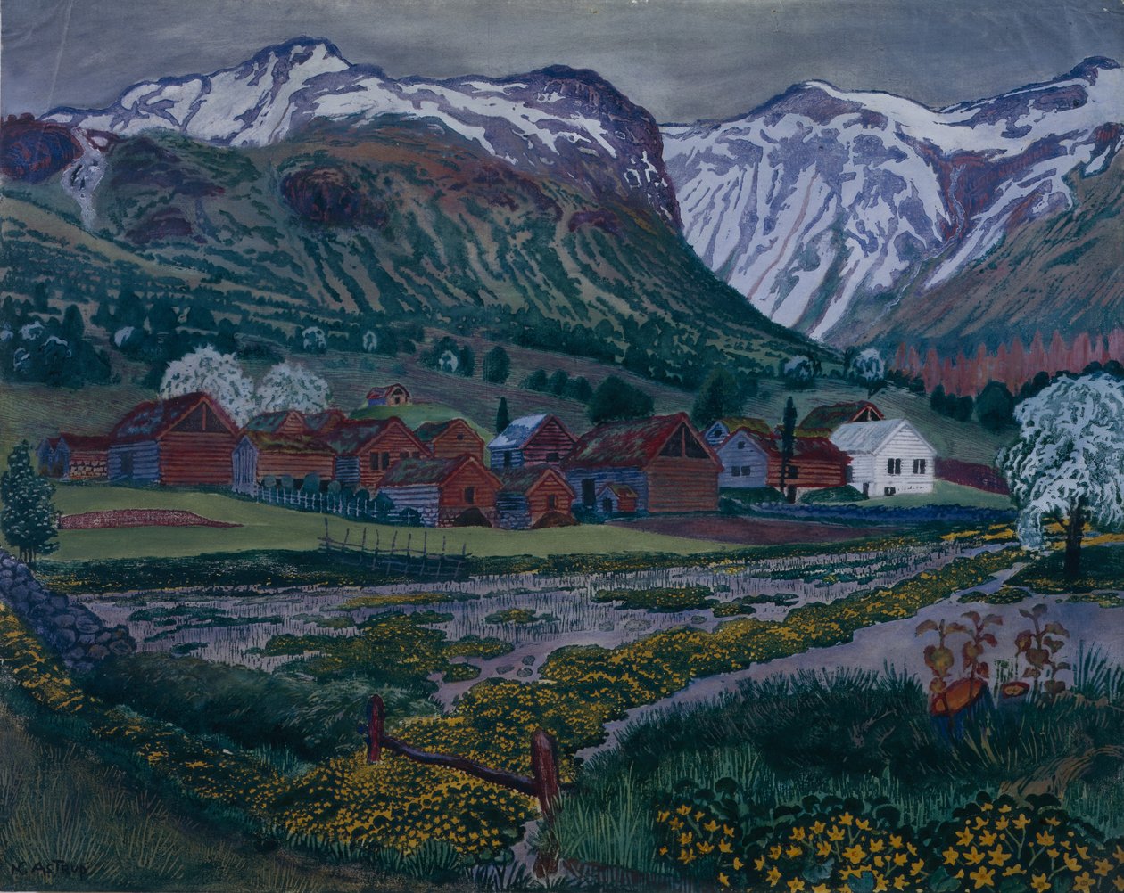 Noite da Manteiga (óleo sobre tela) de Nikolai Astrup