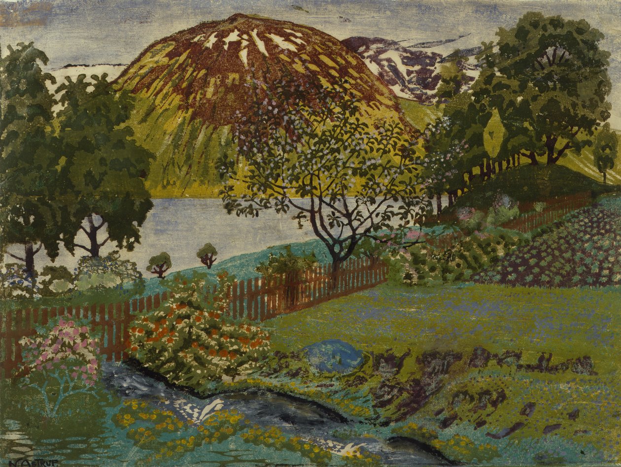 Noite de Junho no jardim de Nikolai Astrup