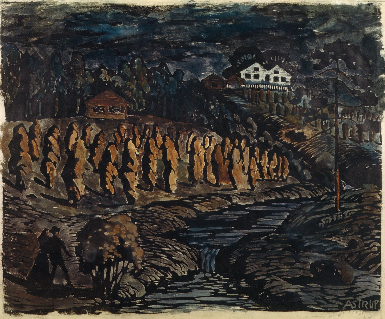 Grandes roldanas num poste de Nikolai Astrup