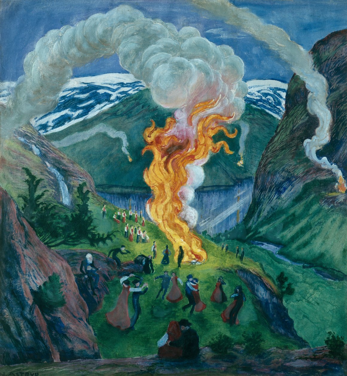 Incêndio a meio do Verão de Nikolai Astrup