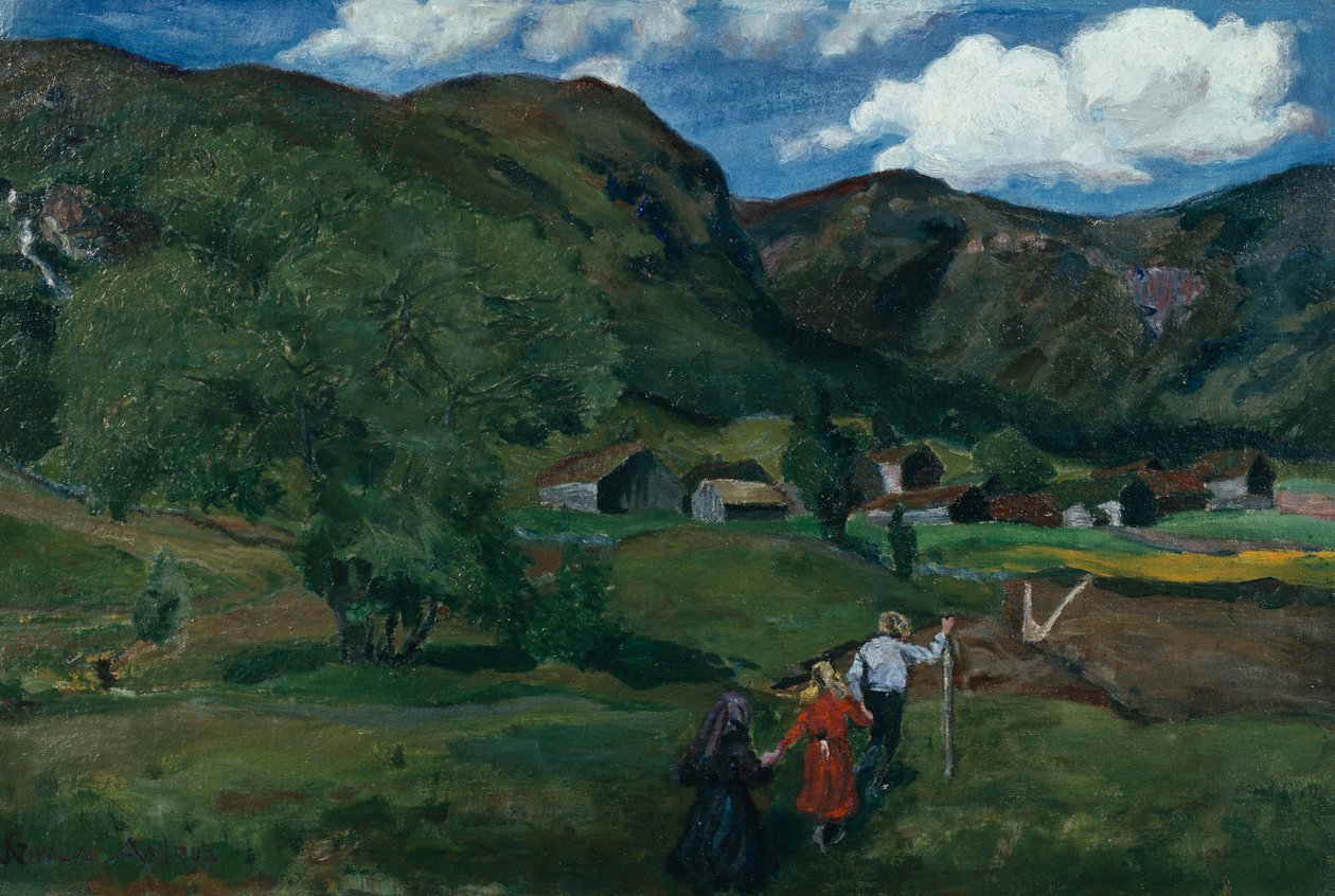 Crianças a brincar de Nikolai Astrup