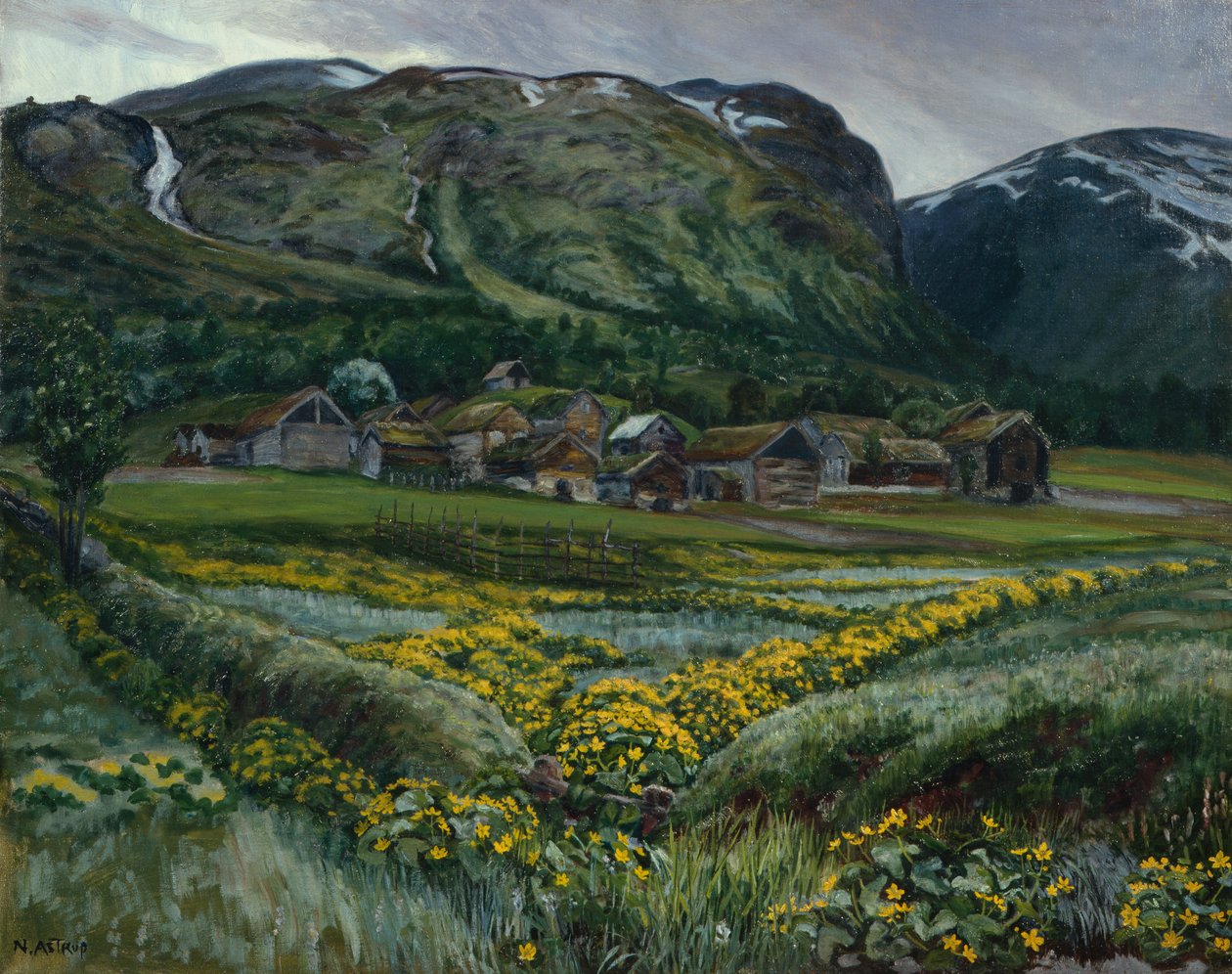 Sábado à noite e botões de ouro de Nikolai Astrup