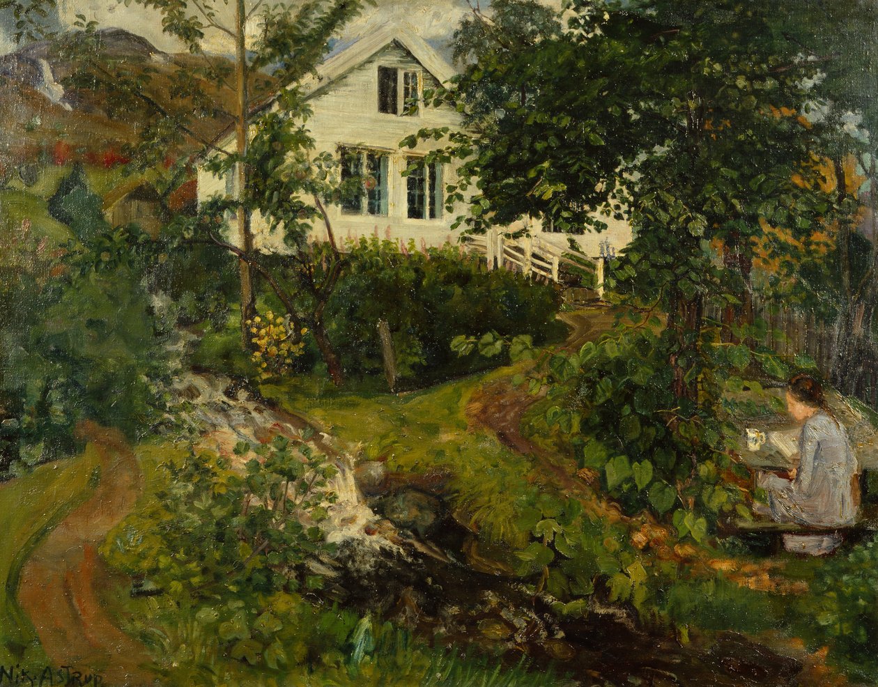 A antiga fazenda do vicariato, antes de 1908 de Nikolai Astrup