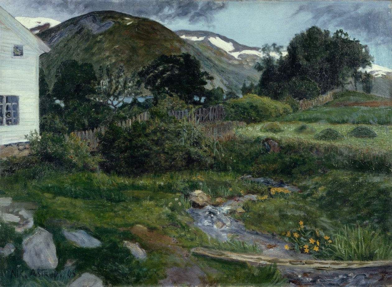 O terreno do vicariato, Jølster (Joelster) de Nikolai Astrup