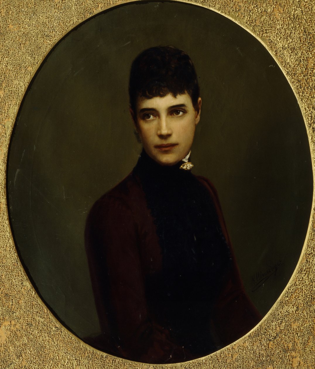 Retrato da Imperatriz Maria Fyodorovna, Princesa Dagmar da Dinamarca 1847-1928, meados do séc. de Nikolai Gustavovich Schilder