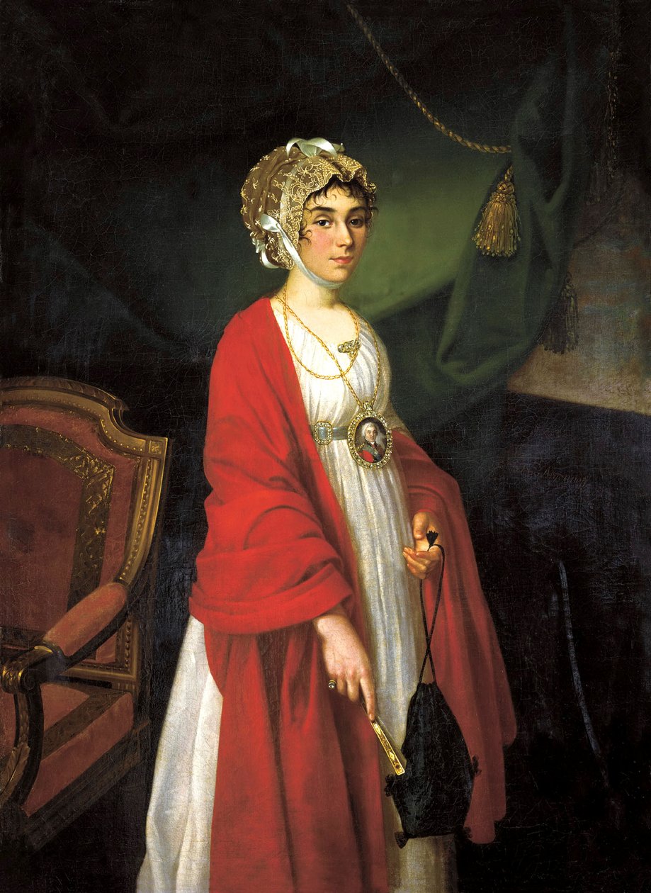 Retrato da Astress e Cantora, Contesse Praskovya Sheremeteva, Zhemchugova 1768-1803, 18 de Nikolai Ivanovich Argunov