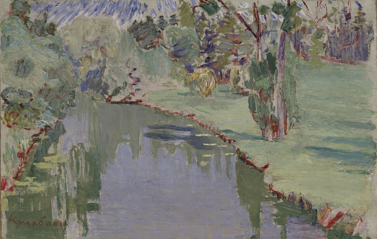 No rio Slavyanka, 1909 de Nikolai Ivanovich Kulbin