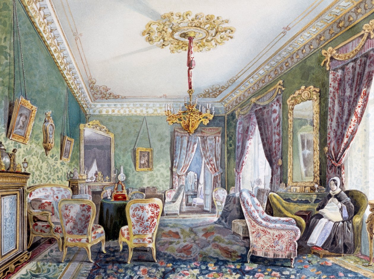 Interior de casa em São Petersburgo de Nikolai Ivanovich Tichobrazov