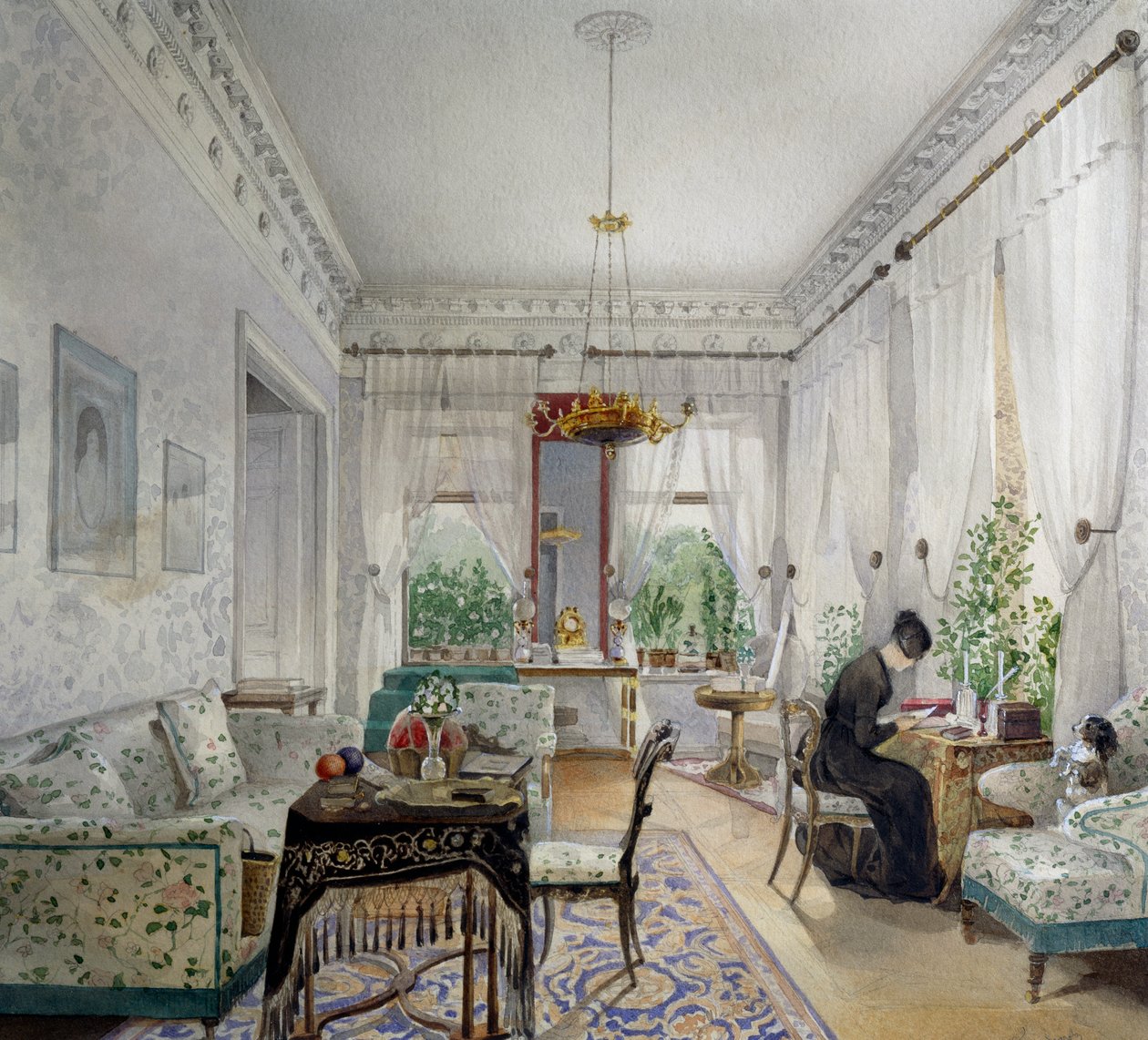 Interior da casa Lopuchin de Nikolai Ivanovich Tichobrazov
