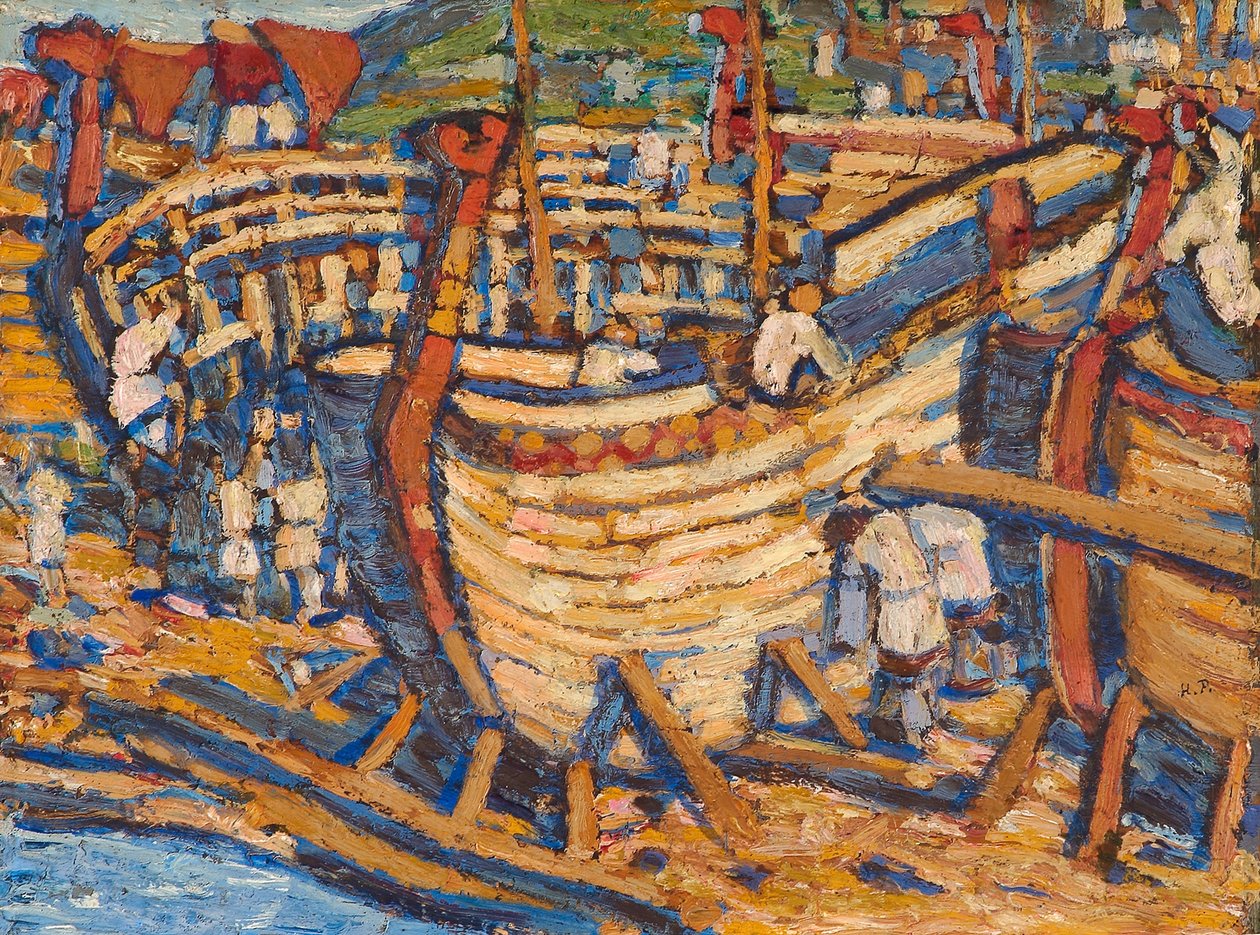 Construindo os navios. Estudo, 1903 de Nikolai Konstantinowitsch Roerich