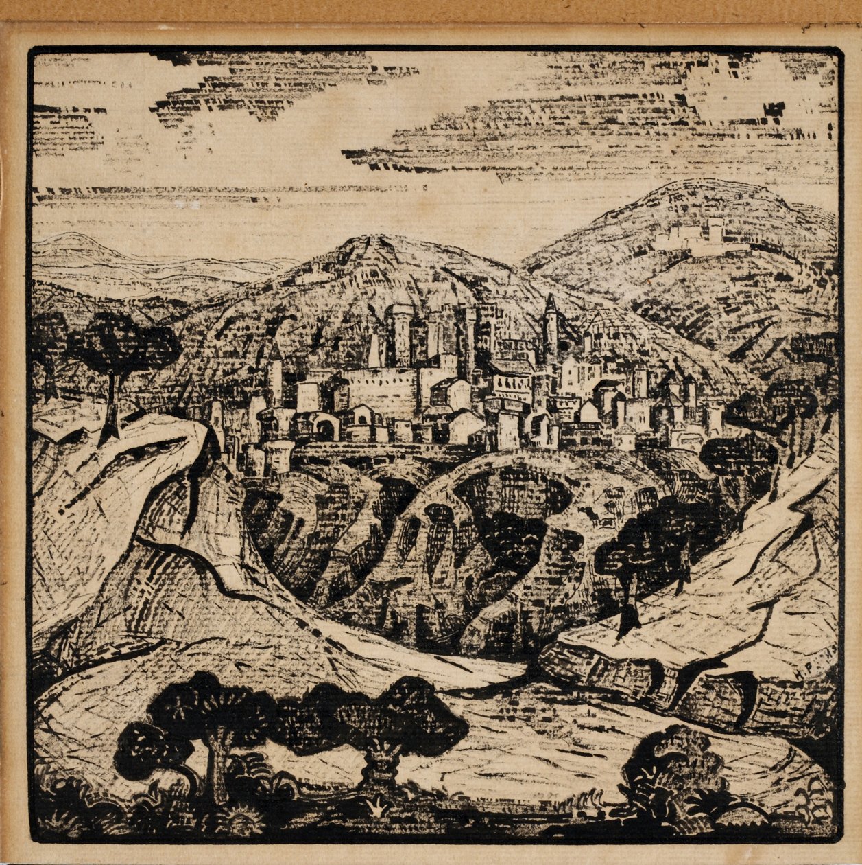 Ilustração para os poemas italianos de Alexander Blok, 1907 de Nikolai Konstantinowitsch Roerich
