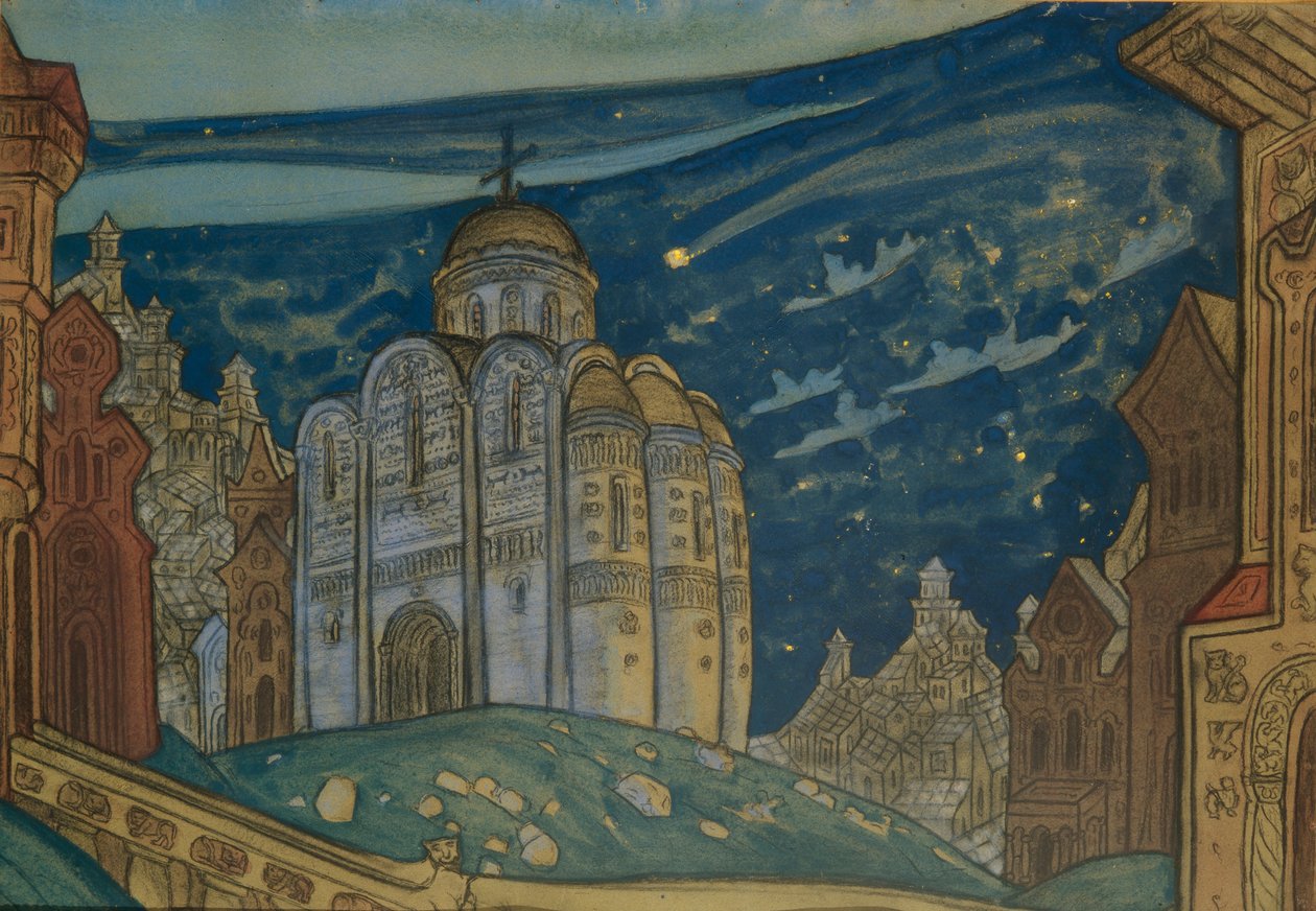 Putivl. Cenografia da ópera Prince Igor de A. Borodin, 1914 de Nikolai Konstantinowitsch Roerich