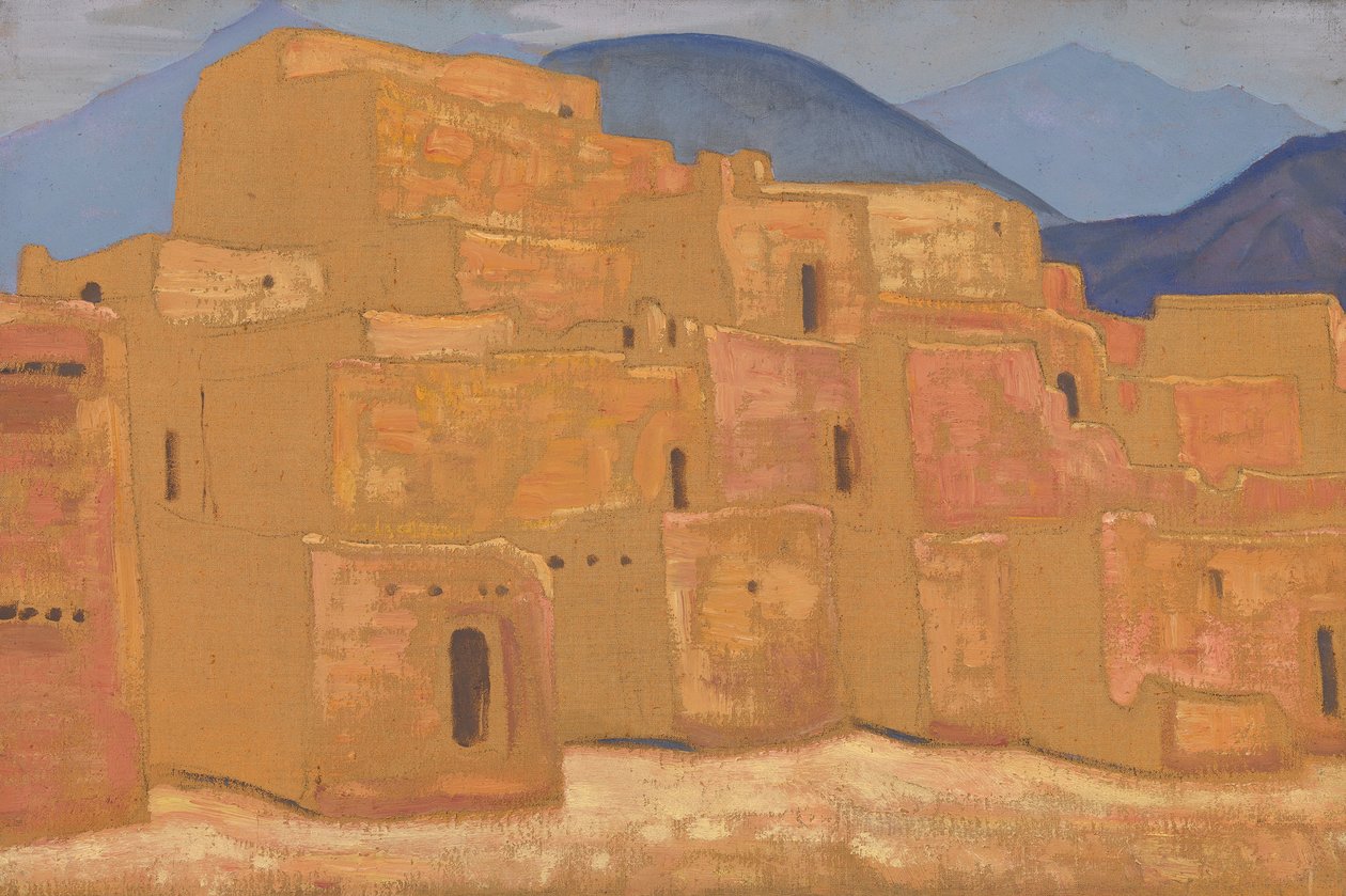 Taos Pueblo, Novo México, ca 1921 de Nikolai Konstantinowitsch Roerich