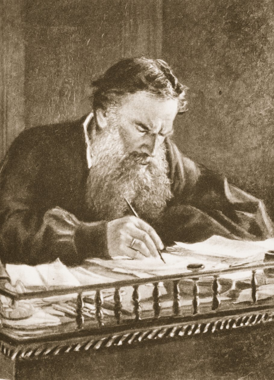 Leo Tolstoy (foto sépia) de Nikolai Nikolaevich Ge
