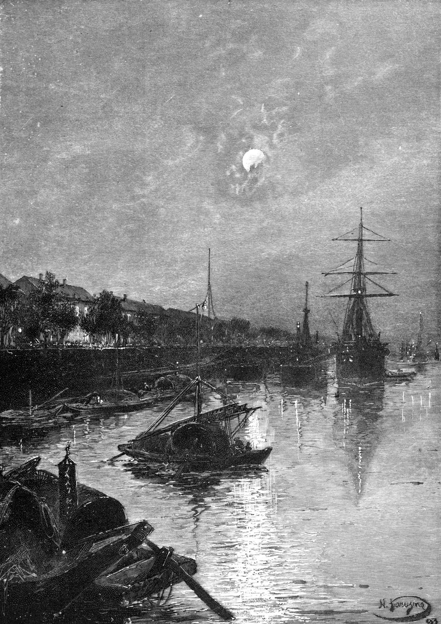 Quay e Hankou, 1893 de Nikolai Nikolaevich Karazin