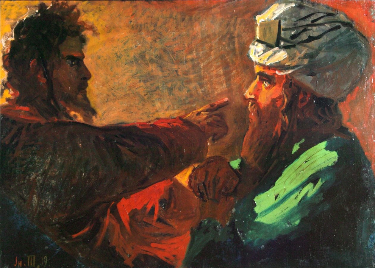 Estudo de Cristo e Nicodemos, 1889 de Nikolai Nikolayevich Ge