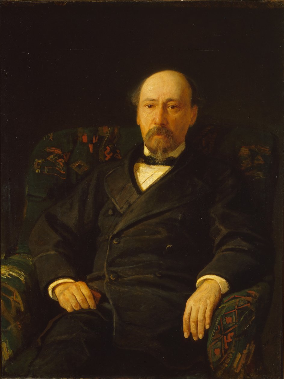 Retrato do poeta Nikolai Nekrasov 1821-1877, 1872 de Nikolai Nikolayevich Ge