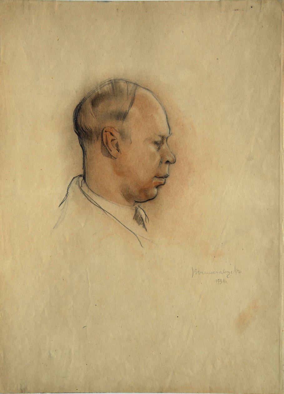 Retrato do compositor Sergei Prokofiev (1891-1953) de Nikolai Nikolayevich Vysheslavtsev