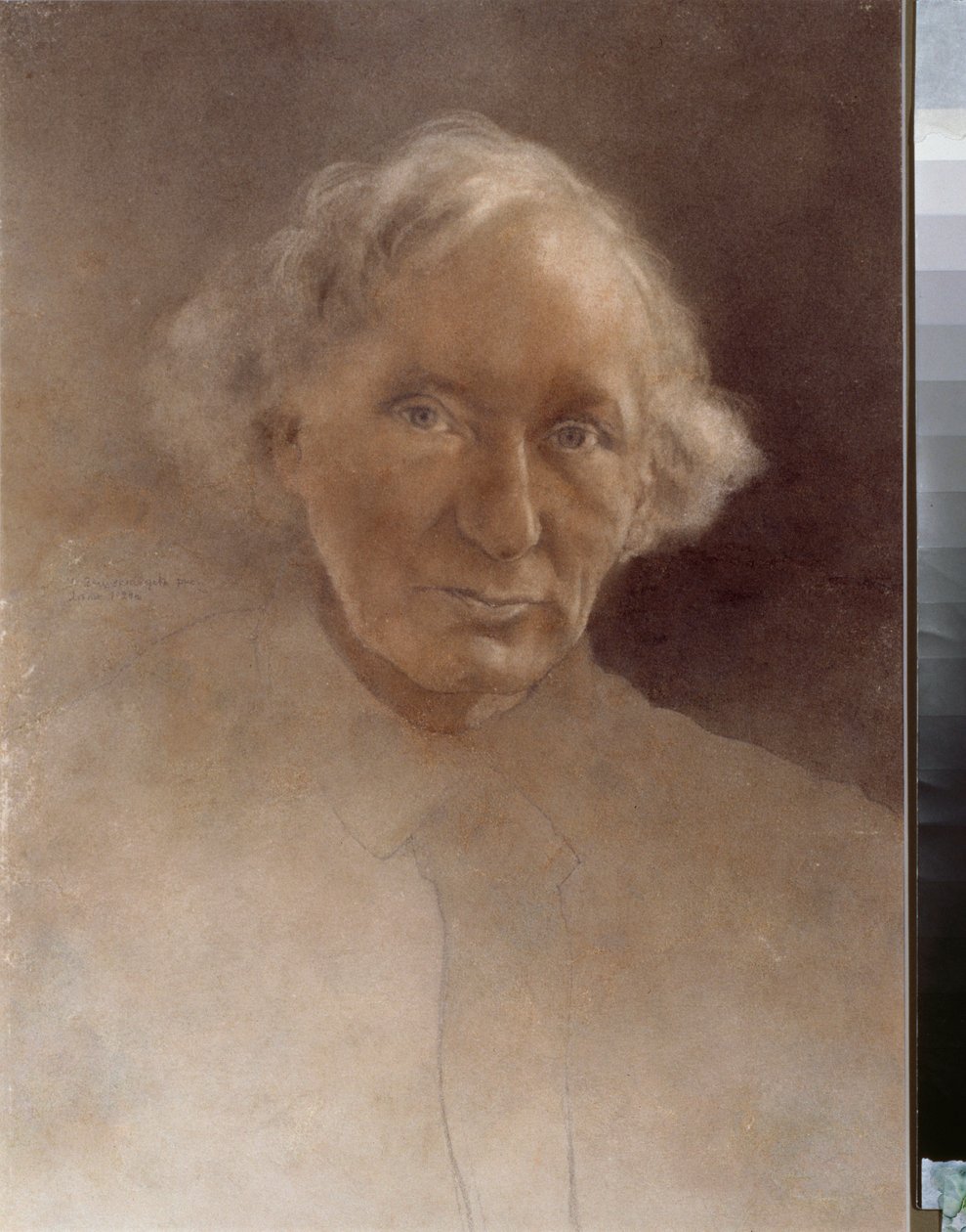 Retrato do poeta Vyacheslav (Viatcheslav) Ivanov (1866-1949), século XX (pastel, carvão, giz vermelho sobre cartão) de Nikolai Nikolayevich Vysheslavtsev