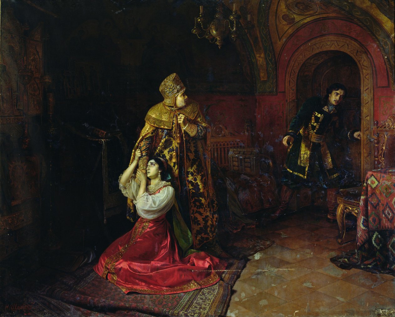 Os últimos minutos da família Godunov (óleo sobre tela) de Nikolai Pavlovich Shakhovskoi