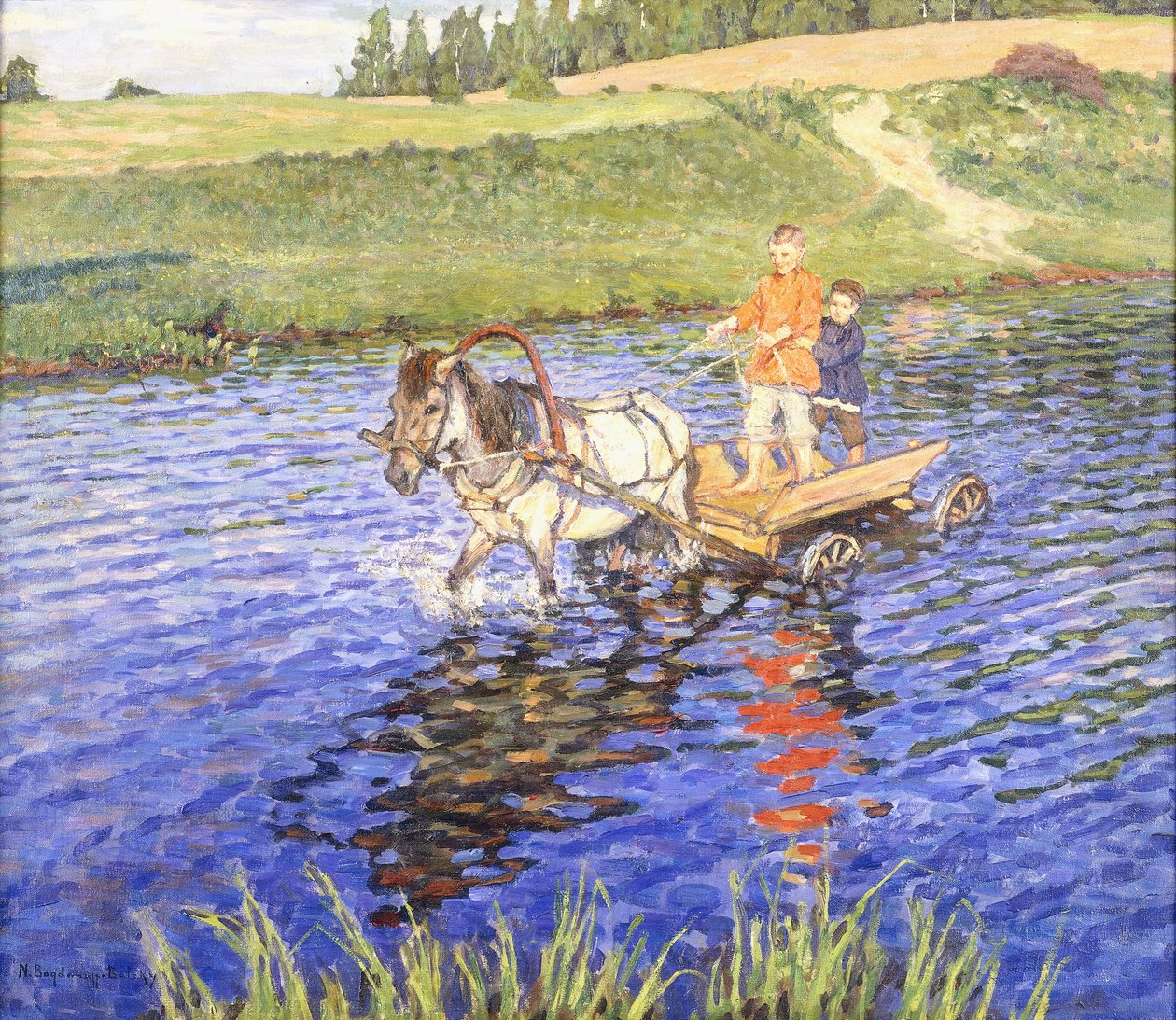 Cruzando o rio de Nikolai Petrovich Bogdanov Belsky