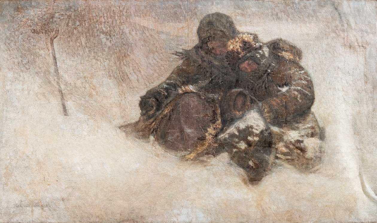 Tempestade de neve. Crianças de Nikolai Petrovich Bogdanov Belsky