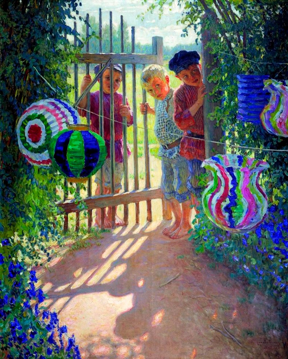 Dos Visitantes, 1913.   de Nikolai Petrovich Bogdanov Belsky