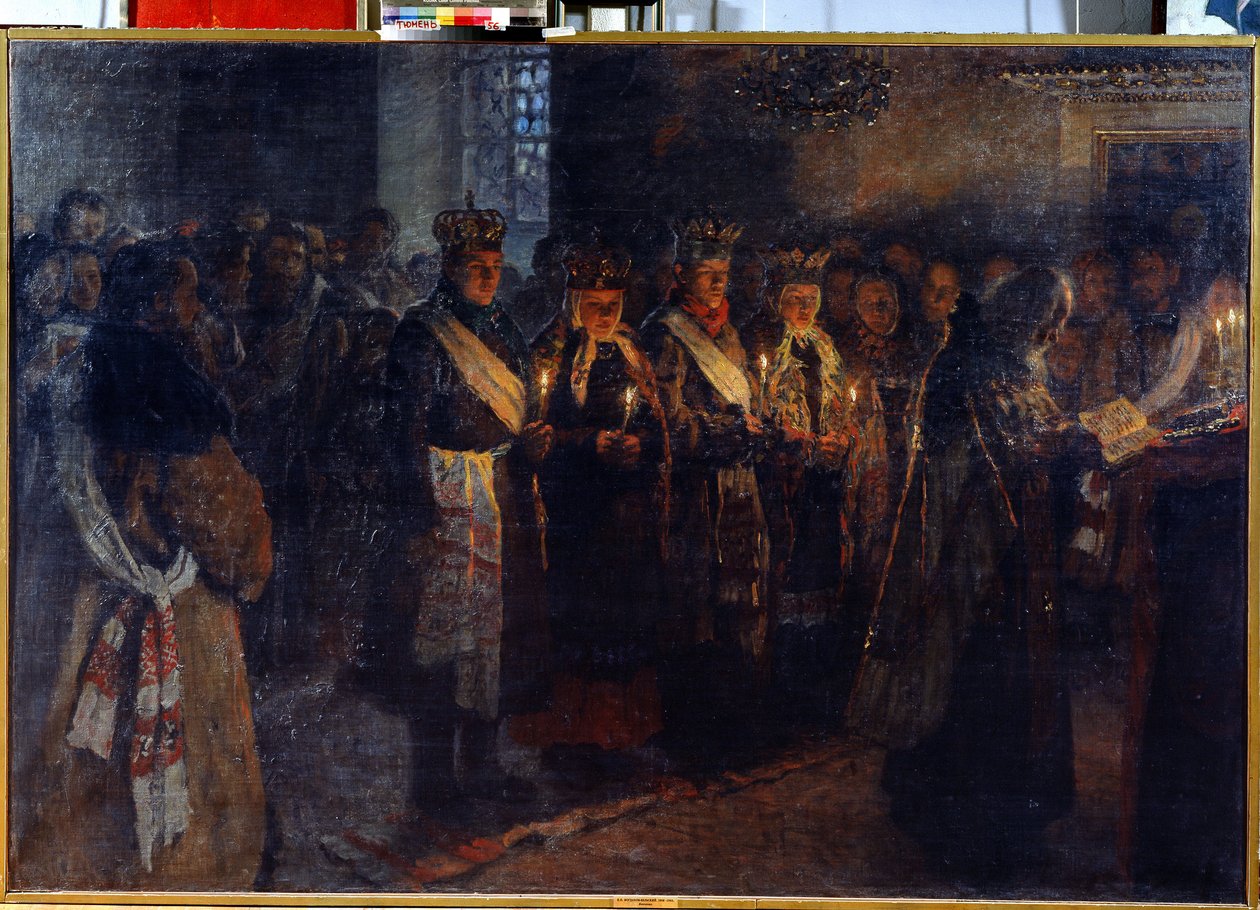 O casamento com um padre ortodoxo de Nikolai Petrovich Bogdanov Belsky
