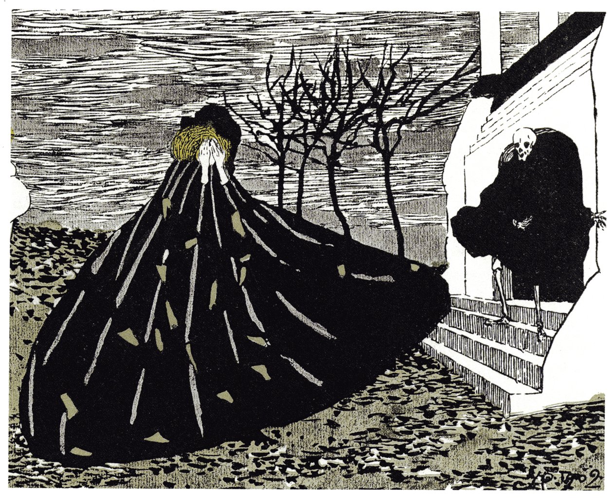 Ilustração de outono para a revista Mir Iskusstva, 1902 de Nikolai Petrovich Feofilaktov