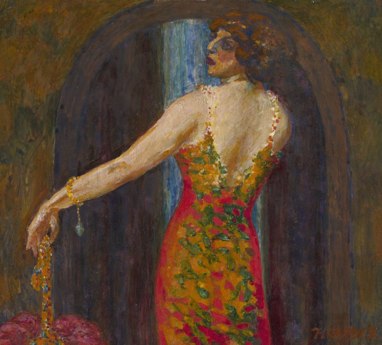 Retrato de Evfimia Nosova, nascida Ryabushinskaya 1881-1960 de Nikolai Petrovich Feofilaktov