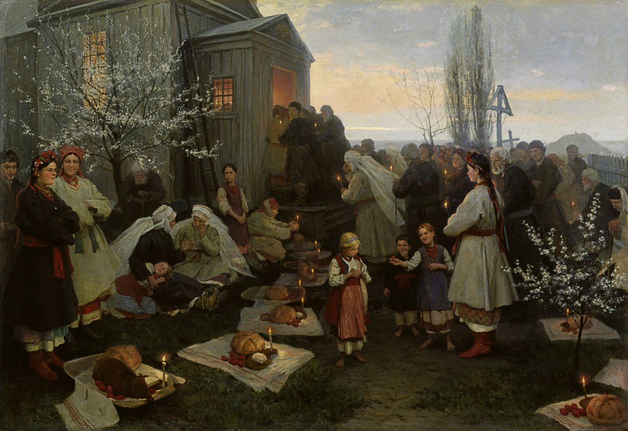 Matinas de Páscoa na Ucrânia de Nikolai Pimonenko
